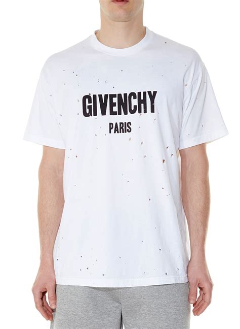 givenchy mens hole t shirt|givenchy graphic crewneck t shirt.